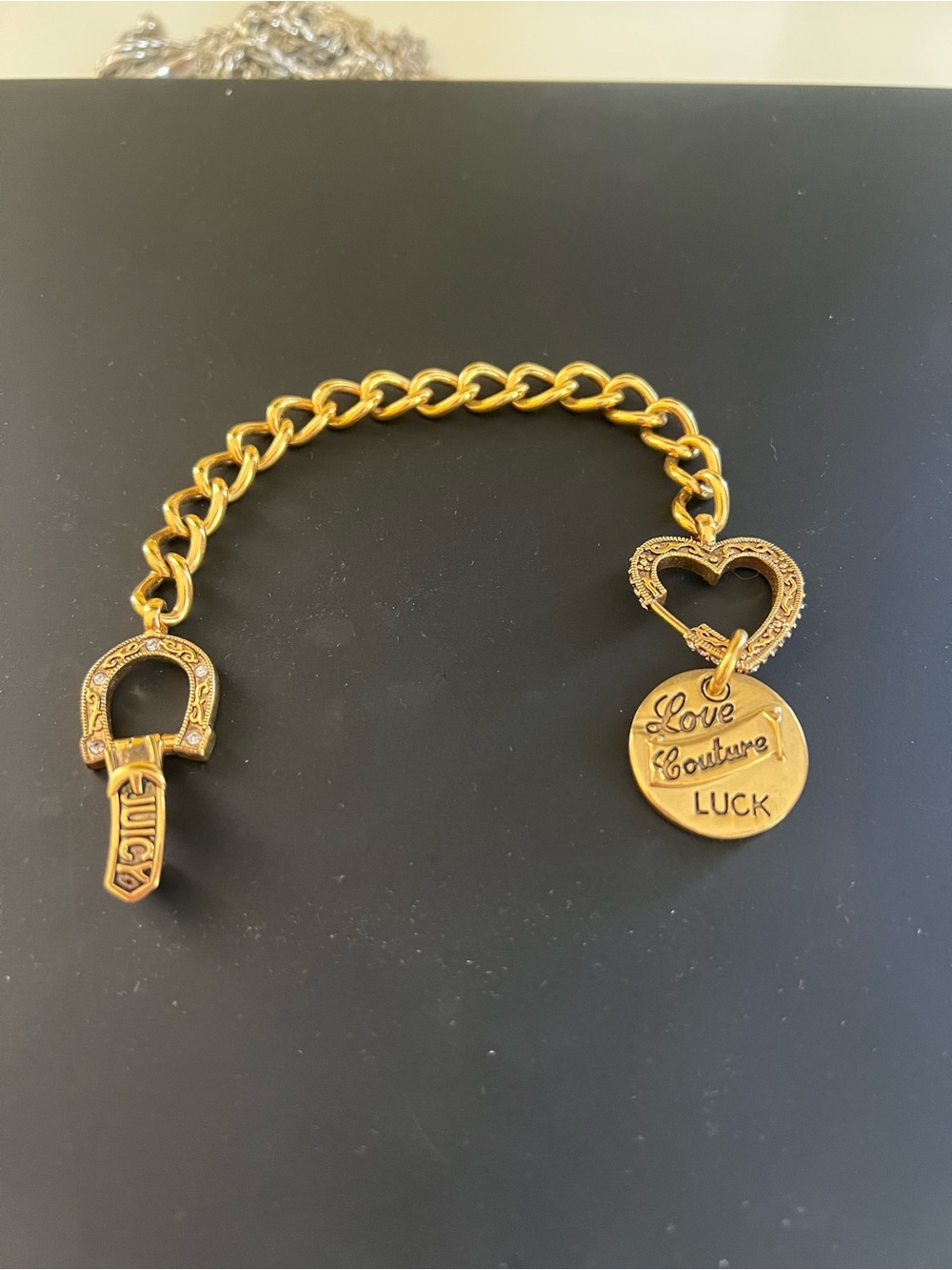 Juicy Couture Gold-Tone Heart Charm Bracelet